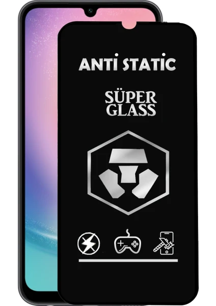 Caseart Samsung Galaxy A24 Tam Kaplayan Anti Statik Çizilmez Safir Ekran Koruyucu Cam