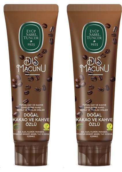 Doğal Kakao Ve Kahve Özlü Diş Macunu 90 Ml X 2 Adet