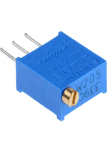 Sanec Trimpot (Trimmer Potansiyometre) 2mω, 25 Dönüşlü, Üstten Ayarlı, 1/2W, ±100PPM/°C, Pinli, 3296W Serisi