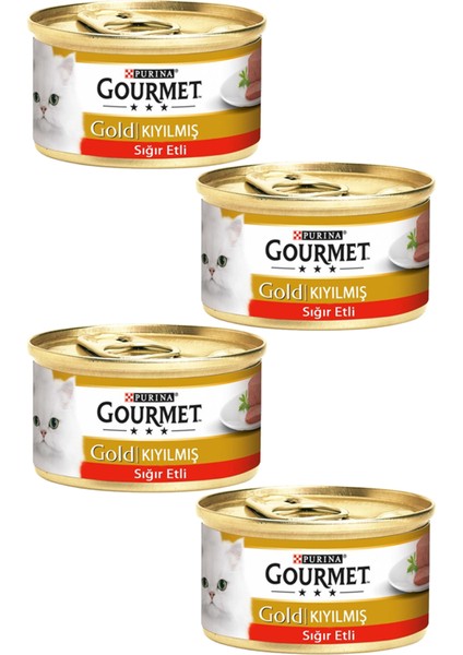 4 Adet Purina Gourmet Gold Kıyılmış Sığır Eti 85 gr