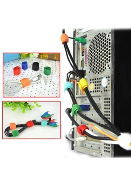 Kablo Düzenleyici Toparlayıcı Cırtlı Bant Kablo Bağı (6 Adet)