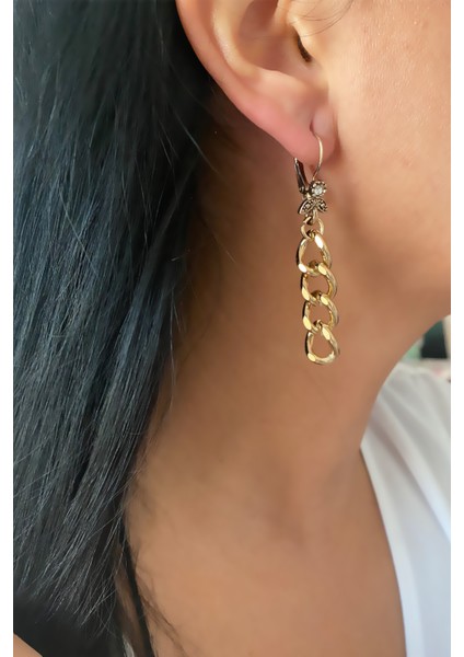 Taşlı Bronz Küpe