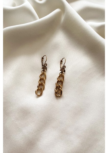 Taşlı Bronz Küpe