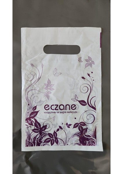 Bio Eczane Poşeti El Geçme Eczane Temalı Mor 17X27CM - 1 Kg’lık Paket