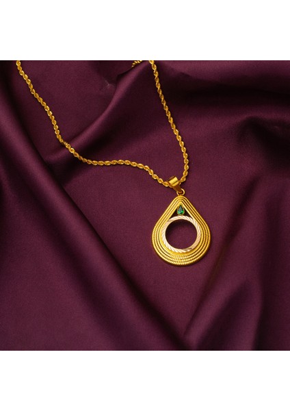 Damla 14 Ayar Çeyrek Altın Çerçeveli Kolye fiyatları