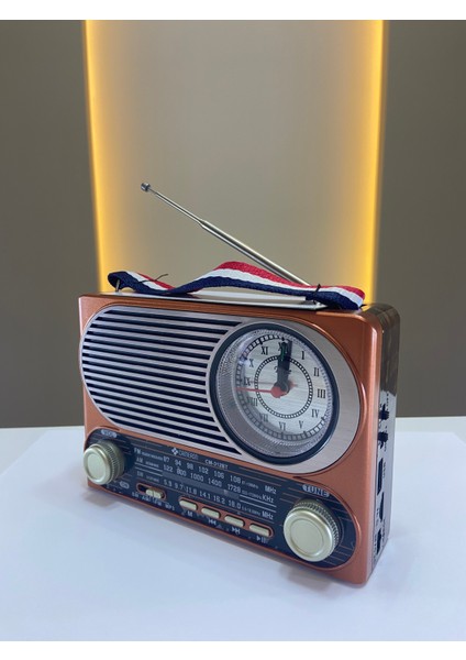 CM-312 Bt+Nostaljik Radyo +Fenerli+Saatli+Fm+Sw+Am+Usb ve Sd Okuyuculu+ Mp3 Çalar ve Müzik Kutusu