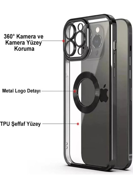 Apple iPhone 14 Pro Logo Detaylı Silikon Yeşil Kamera Korumalı Voyomega MF-VY-11A