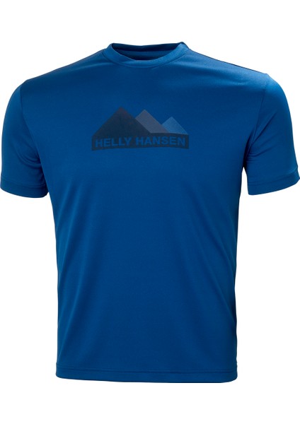 Hh Tech Graphic Erkek T-Shirt Deep Fjord
