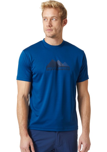 Hh Tech Graphic Erkek T-Shirt Deep Fjord