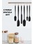 6 Parça Silikon Yanmaz Yapışmaz Mutfak Pasta Silikon Fırçası Kaşık Bıçak Siyah Spatula Seti 1