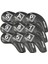 9pcs Golf Demir Kafa Anti Scratch Golf Headcover Golf Kulübü Kafa Kapağı Siyahı Kapsar (Yurt Dışından) 5