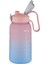 2000 ml Mega Boy Pipetli ve Pipetsiz Spor ve Günlük Matara - Mavi Turuncu 2