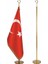 Makam Bayrağı, Türk Bayrağı, Sarı Direkli Set, Gold Varak Sarı Saçaklı Bayrak Takımı 1