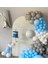 Pastel Beyaz Gri ve Makaron Mavi Balon Zinciri 100 Adet 1
