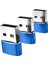 3 Adet Tip-C 3.1-Usb 2.0 Adaptör Dişi Ila Erkek Konnektörüne Dizüstü Bilgisayar Mavisi Için (Yurt Dışından) 2
