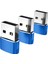 3 Adet Tip-C 3.1-Usb 2.0 Adaptör Dişi Ila Erkek Konnektörüne Dizüstü Bilgisayar Mavisi Için (Yurt Dışından) 3