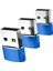 3 Adet Tip-C 3.1-Usb 2.0 Adaptör Dişi Ila Erkek Konnektörüne Dizüstü Bilgisayar Mavisi Için (Yurt Dışından) 4