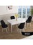 Concept Han Serisi 70X114 Açılabilir Mdf Beyaz Mermer Desen Mutfak Masası Takımı 4 Sandalye 1