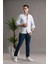 Modtime Slimfit Gofre Kumaş Yaka Düğmeli Uzun Kol Erkek 1