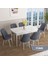 Concept Han Serisi 70X114 Açılabilir Mdf Beyaz Mermer Desen Mutfak Masası Takımı 6 Sandalye 1