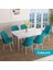 Concept Han Serisi 70X114 Açılabilir Mdf Beyaz Mermer Desen Mutfak Masası Takımı 6 Sandalye 1