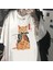 Killer Cat Baskılı Beyaz Oversize T-Shirt 1