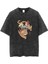 Yıkamalı Skeleton Cat Eskitme T-Shirt 2