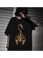 Gothic Scorpion Baskılı Siyah Oversize T-Shirt 1