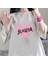 Black Pink Heart Baskılı Beyaz Oversize T-Shirt 2