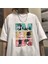 Triple Anime Kolaj Beyaz Unisex Oversize T-Shirt 1