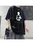 Death Note L Apple Baskılı Siyah Oversize T-Shirt 1
