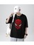 Spider-Man Head Baskılı Siyah Oversize T-Shirt 1