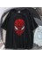 Spider-Man Head Baskılı Siyah Oversize T-Shirt 2