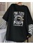 Pink Floyd Baskılı Fake Sleeves Siyah T-Shirt 1