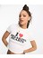 I Love Breaking Hearts Baskılı Beyaz Crop 4