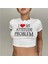 I Love My Attitude Baskılı Beyaz Crop 1