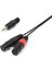 1ft 1/8 "3,5mm Erkek Stereo Trs Audio Fişi Çift 2 Dişi 3pin Xlr Kablosu (Yurt Dışından) 4