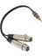 2x 3.5mm Stereo Mono Erkek Xlr-Çift Kadın Mikrofon Ses Kablosu, 1 Metrelik (Yurt Dışından) 4