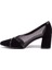 DZA07-2682009 Siyah Süet Klasik Topuklu Kadın Ayakkabı 3