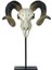 Metal Standlı Boynuzlu Koç Kafası Figürü 46CM 1