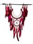 Ok ve Ay Modelli Vişne Rengi Dream Catcher Duvar Süsü 2