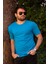 Erkek Turkuaz El Yazısı Imza Baskı Kısa Kollu Bisiklet Yaka Erkek T-Shirt 22ETSHEYAZ 1