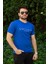 Erkek Mavi El Yazısı Imza Baskı Kısa Kollu Bisiklet Yaka Erkek T-Shirt 22ETSHEYAZ 1