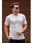 Erkek Beyaz El Yazısı Imza Baskı Kısa Kollu Bisiklet Yaka Erkek T-Shirt 22ETSHEYAZ 1