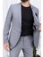 Erkek Slim Fit Mono Yaka Astarsız Gri Takım Elbise 2