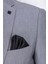 Erkek Slim Fit Mono Yaka Astarsız Gri Takım Elbise 4