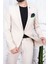 Erkek Slim Fit Mono Yaka Astarsız Bej Takım Elbise 2