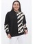 Kadın Büyük Beden Kapşonlu Sweatshirt Siyah PLWM23SWT03 2