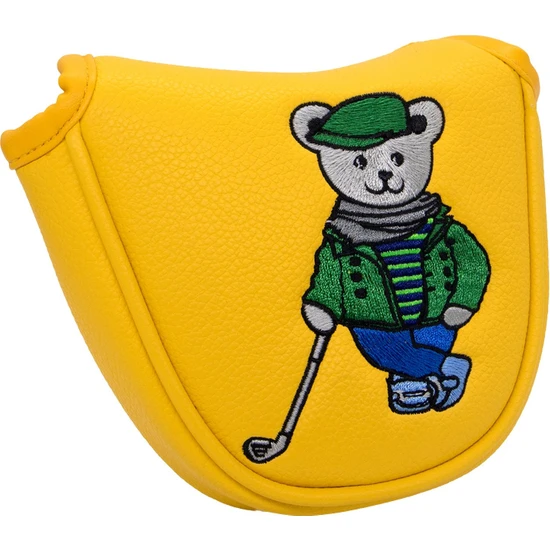 Elegance Golf Mallet Putter Kafa Kapağı Golfçüler Pu Deri Golf Kulübü Headcover Sarı (Yurt Dışından)