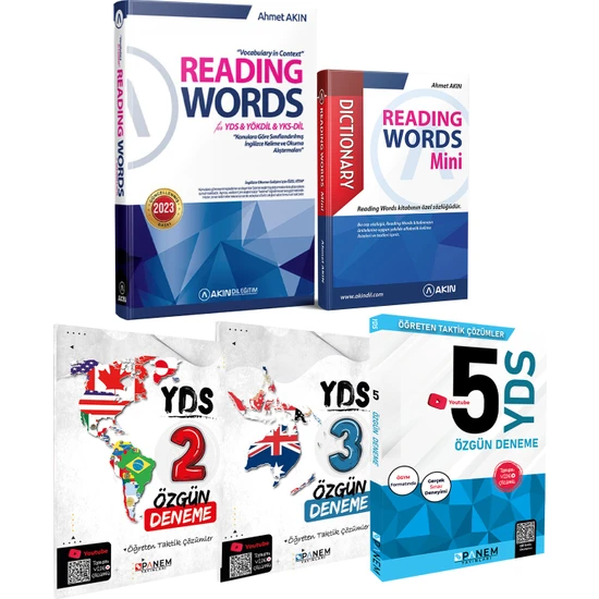 Akın Dil Eğitim Akın Dil Eğitim Reading Words + Reading Words Mini + Panem YDS 2-3-5 Deneme